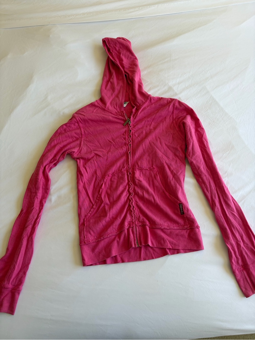 vintage HARDTAIL Women's Pink Hooded Zip-Up Sweatshirt